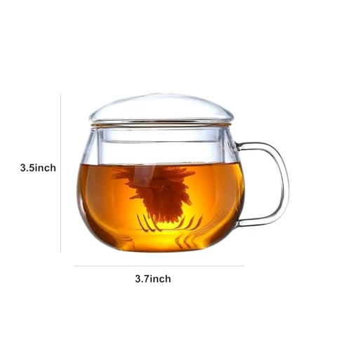 Clear Borosilicate Tea Cup with Steeper and Lid