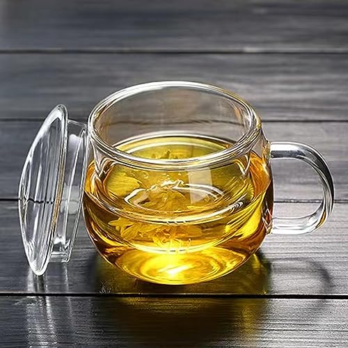 Clear Borosilicate Tea Cup with Steeper and Lid