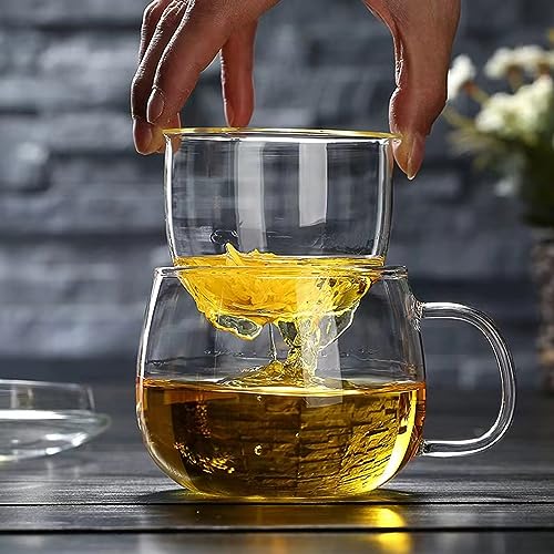 Clear Borosilicate Tea Cup with Steeper and Lid