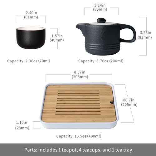 Gongfu Tea Set: Black & White Ceramic Delight