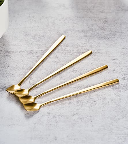 YHOSSEUN Porcelain Coffee Mug Set With Spoons and Metal Rack, 11 Ounces Stacking Cups, Perfect For Coffee Drinks, Latte, Cappuccino,Tea, Set of 4,Dark Green