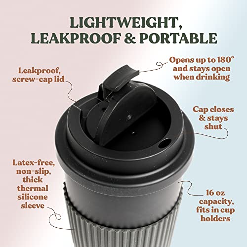 Bamboo Travel Mug with Lid - Moon Black