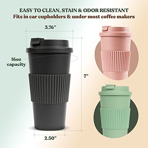 Bamboo Travel Mug with Lid - Moon Black