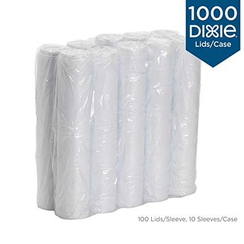 Dixie 10 oz. to 16 oz. Dome Hot Coffee Cup Lids by GP PRO (Georgia-Pacific), White, D9542, 1,000 Count (100 Lids Per Sleeve, 10 Sleeves Per Case)
