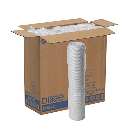Dixie 10 oz. to 16 oz. Dome Hot Coffee Cup Lids by GP PRO (Georgia-Pacific), White, D9542, 1,000 Count (100 Lids Per Sleeve, 10 Sleeves Per Case)