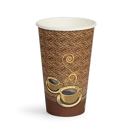 PAMI Hot Coffee Paper Cups -Disposable Take-Away Coffee Cups For Hot Drinks- Single-Use Paper Glasses For Espresso, Hot Chocolate, Tea- Cute To-Go Hot Beverage Drinking Cups (1000, 16oz)