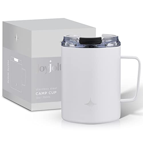 JoyJolt Triple Insulated Tumbler with Handle. 12 oz Tumbler Cup with Lid. Vacuum Sealed, Copper Lined, Double Wall Stainless Steel Tumblers. Travel Mug with Lid, Coffee Tumbler, Smoothie Cup, Tea Mug