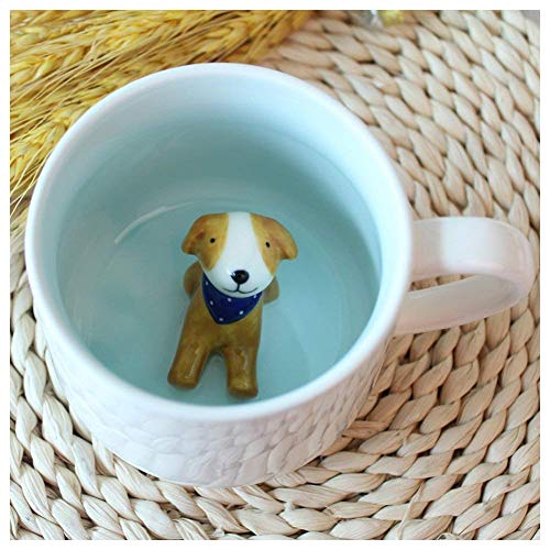 Hotmiss Cute Dog Coffe Mug with Dog Inside Cute Dog Print Stuff Mugs with Spoon 12 Oz Tea Cups Ceramic Cup Funny Coffee Mugs with Spoon Kids Mugs Birthday Gift for Women Friends Dogs Lover (Dog)