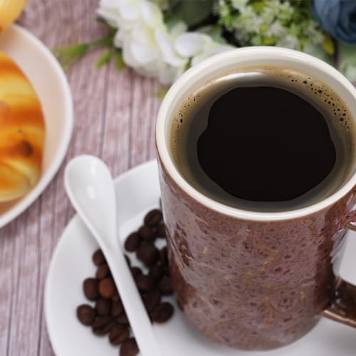 QUTREY Coffee Mugs Set of 4, Large Ceramic Coffee Mugs with Handle, Drinking Mug Cups for Latte, Tea, Cocoa, Milk, Juice, Assorted Rock Magma Patterns, 15oz