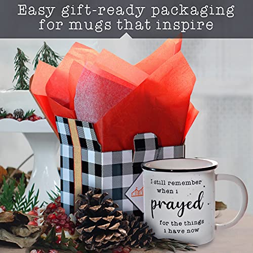 I Remember When I Prayed for the Things that I Have Now Mug 11 Ounces Ceramic Coffee Mug, Campfire Coffee Mugs With Inspirational Sayings Farmhouse Christian Mug Gift Ideas Ceramic Coffee Mugs