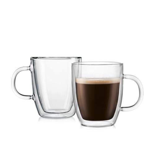 Bodum 10oz Double Wall Insulated Glass Mugs