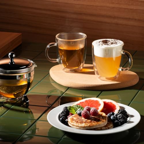 Bodum 10oz Double Wall Insulated Glass Mugs