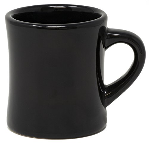 Funny Guy Mugs Classic Retro Diner Coffee Mug - Heavy Duty 10 Oz Stoneware Cup with Easy Grip Handle - Ideal for Hot and Cold Beverages (Black, 10 Ounce)