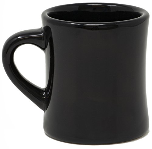 Funny Guy Mugs Classic Retro Diner Coffee Mug - Heavy Duty 10 Oz Stoneware Cup with Easy Grip Handle - Ideal for Hot and Cold Beverages (Black, 10 Ounce)