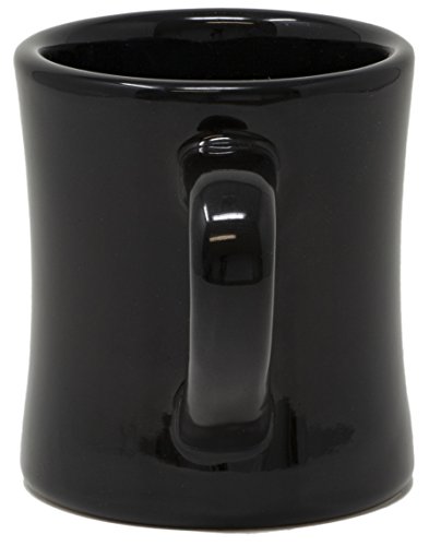 Funny Guy Mugs Classic Retro Diner Coffee Mug - Heavy Duty 10 Oz Stoneware Cup with Easy Grip Handle - Ideal for Hot and Cold Beverages (Black, 10 Ounce)