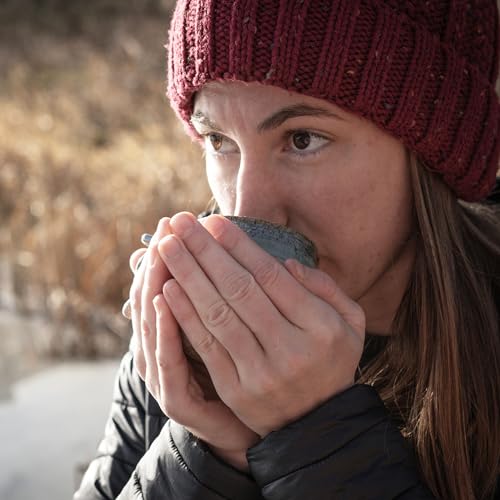 Handcrafted Viking-Inspired Stoneware Coffee & Tea Mug - 10-12 oz Handmade Ceramic Artisan Cup - Oasis Pottery Nordic Mug with Thumb Rest - Microwave & Dishwasher Safe