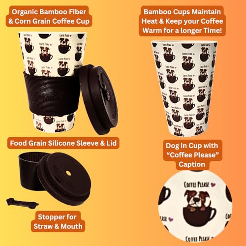 Bamboo Panda Reusable Coffee Cup - 15oz