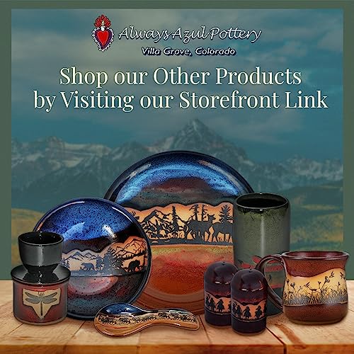 ALWAYS AZUL POTTERY Mountain Scene Mug in Azulscape Glaze - Handmade Ceramic Coffee Mug - Stylish and Unique Handcrafted Artistic Drinkware - Polished Clay Cups, Great for Coffee, Tea, and Art Lovers