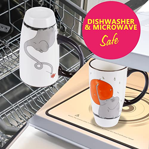 ToCooTo Ceramic Coffee Mug Porcelain Novelty Elephant Mug for Animal Lover 20 oz Large Tea Mug Birthday Gifts for Women Men Mom Dad Kid Teacher Friend Give for Christmas Housewarming Holiday White