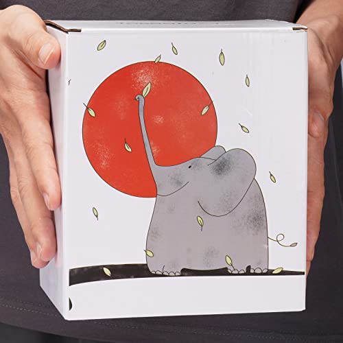 ToCooTo Ceramic Coffee Mug Porcelain Novelty Elephant Mug for Animal Lover 20 oz Large Tea Mug Birthday Gifts for Women Men Mom Dad Kid Teacher Friend Give for Christmas Housewarming Holiday White