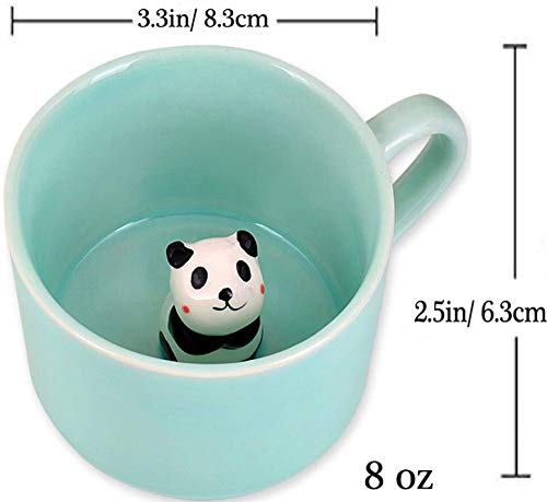 luckyse Panda Surprise 3D Coffee Mug Cute Cartoon Animal Ceramics Cup Baby Animal Inside, Best Office Cup & Birthday Gift 8 OZ (Panda)