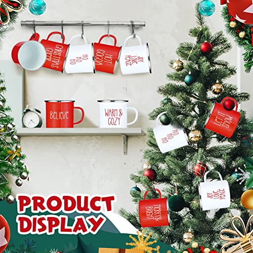 Sieral 27 Pcs Christmas Enamel Coffee Mug Winter Holiday Coffee Mugs with Quotes 12 Oz Seasonal Christmas Mugs White and Red Christmas Cups Funny Novelty Coffee Mugs for Women, Coworkers, Kids