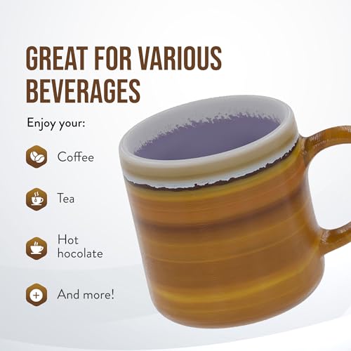 American Atelier Ceramic Glazed Jumbo Coffee Mugs | Set of 2 | Big Tea Mugs with Large Handle Design | Dishwasher and Microwave Safe | Made of Stoneware | 21oz (Yellow)