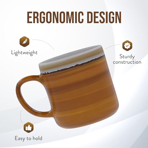 American Atelier Ceramic Glazed Jumbo Coffee Mugs | Set of 2 | Big Tea Mugs with Large Handle Design | Dishwasher and Microwave Safe | Made of Stoneware | 21oz (Yellow)