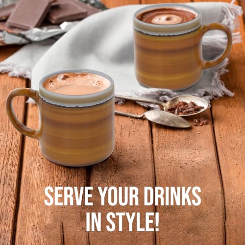 American Atelier Ceramic Glazed Jumbo Coffee Mugs | Set of 2 | Big Tea Mugs with Large Handle Design | Dishwasher and Microwave Safe | Made of Stoneware | 21oz (Yellow)