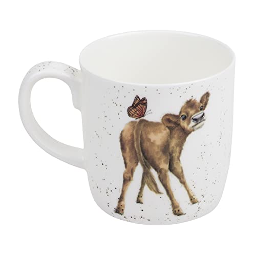 Royal Worcester Wrendale Designs Bessie Cow Mug | 14 Ounce Large Coffee Mug with Cow Design | Made from Fine Bone China | Microwave and Dishwasher Safe