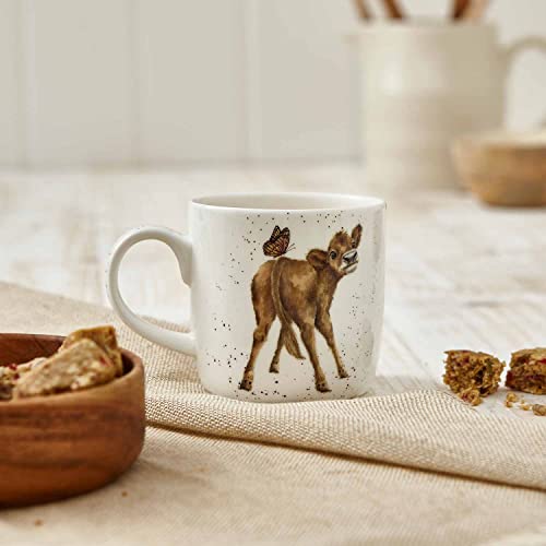 Royal Worcester Wrendale Designs Bessie Cow Mug | 14 Ounce Large Coffee Mug with Cow Design | Made from Fine Bone China | Microwave and Dishwasher Safe
