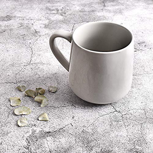 Bosmarlin Large Glossy Ceramic Coffee Mug, Grey Tea Cup for Office and Home, 18 oz, Suitable for Dishwasher and Microwave, 1 Pack (Grey)