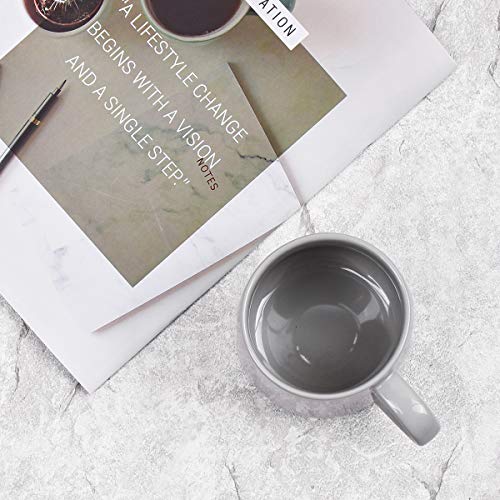 Bosmarlin Large Glossy Ceramic Coffee Mug, Grey Tea Cup for Office and Home, 18 oz, Suitable for Dishwasher and Microwave, 1 Pack (Grey)