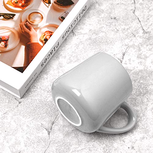 Bosmarlin Large Glossy Ceramic Coffee Mug, Grey Tea Cup for Office and Home, 18 oz, Suitable for Dishwasher and Microwave, 1 Pack (Grey)