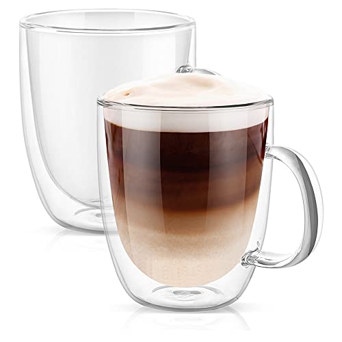 Double-Walled Clear Glass Coffee Mug Set of 2