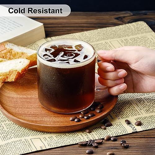 PARACITY Set of 2 Clear Glass Coffee Mugs