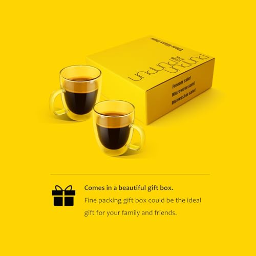 Double-Walled Clear Glass Coffee Mug Set of 2