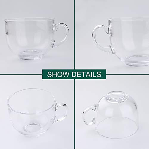 Maredash Set of 6 Clear Jumbo Glass Mugs