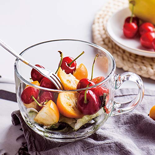 Maredash Set of 6 Clear Jumbo Glass Mugs