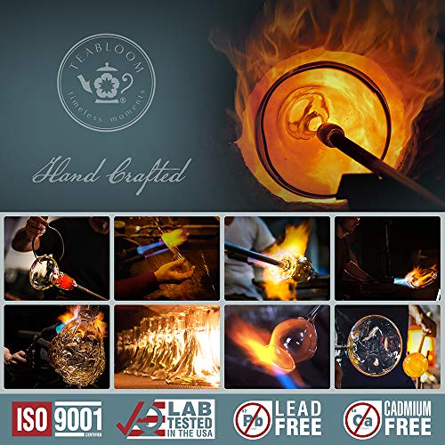 Teabloom Double Walled Cups (5 oz / 150 ml) – Set of 2 Insulated Glass Cups for Tea, Coffee, Espresso, and More – Classica Teacups Collection