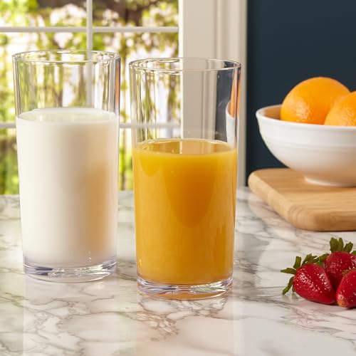 US Acrylic Classic Clear Plastic Reusable Drinking Glasses (Set of 6) 24oz Iced-Tea Cups | BPA-Free Tumblers, Made in USA | Top-Rack Dishwasher Safe