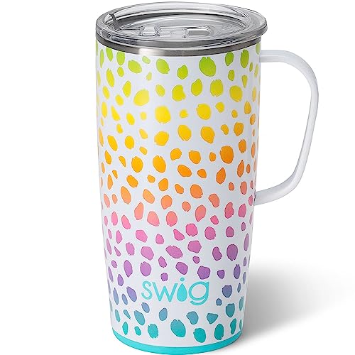 Swig Life 22oz Travel Mug, Insulated Tumbler with Handle and Lid, Travel Coffee Mug, Cup Holder Friendly Travel Mug, Stainless Steel 22 oz Tumbler, Reusable Insulated Tumbler with Lid (Wild Child)