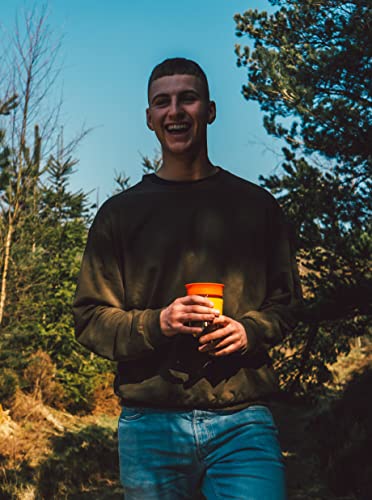 SoleCup. Travel Mug Loose Tea Infuser - Detachable Tea Strainer with Spillproof Lid - BPA-Free Reusable Glass Travel Coffee Cup with Silicone Band (Red)