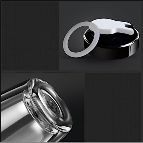 Sun's Tea Arco 16oz Vacuum Insulated Double Wall Glass Tumbler with Drink Hole Lid, Iced Tea or Hot Coffee, Water Bottle Travel Mug - Car Cupholder Friendly (Real Glass, Not Plastic)