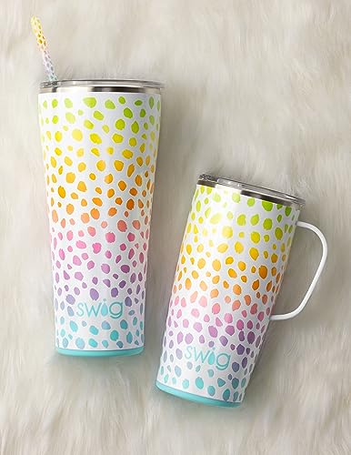 Swig Life 22oz Travel Mug, Insulated Tumbler with Handle and Lid, Travel Coffee Mug, Cup Holder Friendly Travel Mug, Stainless Steel 22 oz Tumbler, Reusable Insulated Tumbler with Lid (Wild Child)