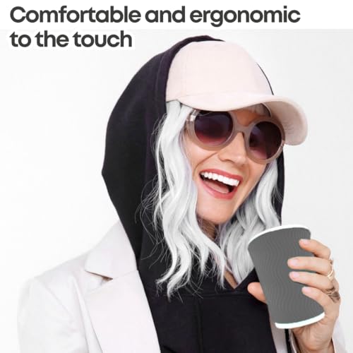 12 oz Disposable Paper Coffee Cups with plastic Lids - Ripple Wall Cups Set for Tea Espresso Hot and Cold Drinks Insulated Travel-Friendly Perfect for Parties Christmas Reusable - Grey 50 Pack