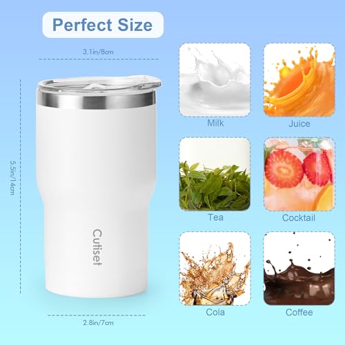 Cutiset 12oz Coffee Tumbler, 2 Pack Insulated Tumblers Bulk,Dishwasher Safe, Iced/Thermo Coffee Mug Cup Gifts for Women Men Couples Car Party Office…