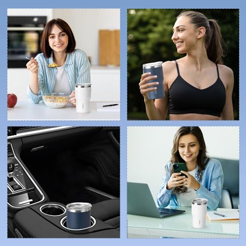 Cutiset 12oz Coffee Tumbler, 2 Pack Insulated Tumblers Bulk,Dishwasher Safe, Iced/Thermo Coffee Mug Cup Gifts for Women Men Couples Car Party Office…