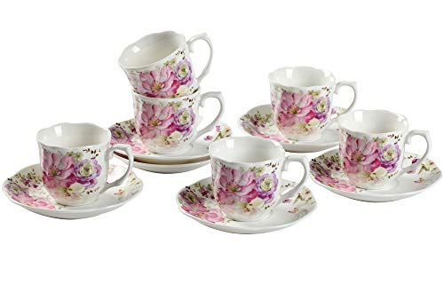 12 PCS Floral Bone China Tea & Coffee Set