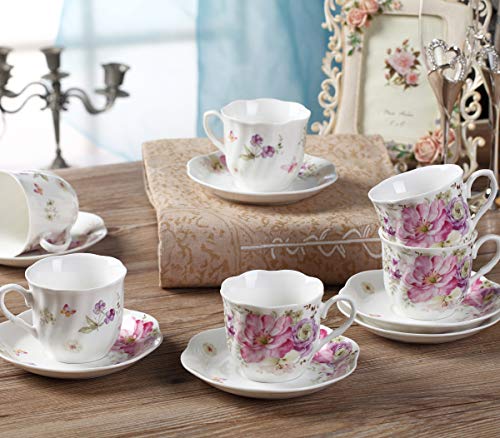 12 PCS Floral Bone China Tea & Coffee Set